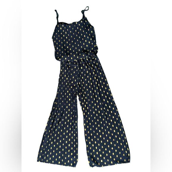Navy & Gold Wide Leg Jumpsuit     - Picture 4 of 9